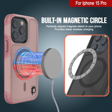 Cargar imagen en el visor de la galería, PunkCase Funda iPhone 15 Pro, [Spartan 2.0 Series] Funda Transparente Resistente y Resistente con Protector de Pantalla Incorporado [rosa].
