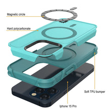 Cargar imagen en el visor de la galería, Funda PunkCase iPhone 15 Pro, [Serie Spartan 2.0] Cubierta Claro Resistente de Alta Resistencia con Protector de Pantalla Incorporado [Azul]
