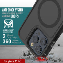 Cargar imagen en el visor de la galería, Carcasa PunkCase para iPhone 15 Pro, Serie Spartan 2.0 transparente y resistente, con protector de pantalla incorporado [Negro]
