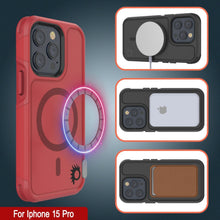 Cargar imagen en el visor de la galería, Funda PunkCase para iPhone 15 Pro, Serie Spartan 2.0, Cubierta Resistente Transparente con Protector de Pantalla Incorporado [rojo]
