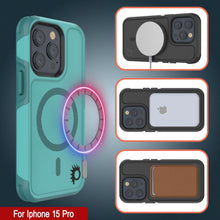 Cargar imagen en el visor de la galería, Funda PunkCase iPhone 15 Pro, [Serie Spartan 2.0] Cubierta Claro Resistente de Alta Resistencia con Protector de Pantalla Incorporado [Azul]
