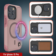 Cargar imagen en el visor de la galería, PunkCase Funda iPhone 15 Pro, [Spartan 2.0 Series] Funda Transparente Resistente y Resistente con Protector de Pantalla Incorporado [rosa].
