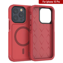 Cargar imagen en el visor de la galería, Funda PunkCase para iPhone 15 Pro, Serie Spartan 2.0, Cubierta Resistente Transparente con Protector de Pantalla Incorporado [rojo]
