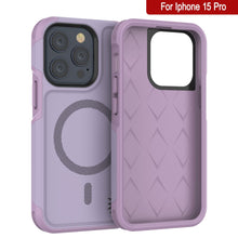 Cargar imagen en el visor de la galería, Funda PunkCase para iPhone 15 Pro, Serie Spartan 2.0, cubierta transparente resistente y robusta con protector de pantalla incorporado [lila]
