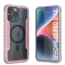 Cargar imagen en el visor de la galería, Estuche de protección Punkcase iPhone 15 Pro Max Armor Stealth MAG Defense, grado militar, cubierta multicapa protectora [Color oro rosa]

