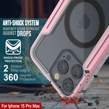 Cargar imagen en el visor de la galería, Estuche de protección Punkcase iPhone 15 Pro Max Armor Stealth MAG Defense, grado militar, cubierta multicapa protectora [Color oro rosa]

