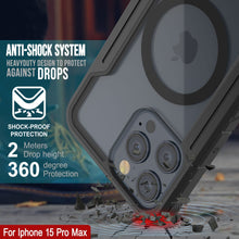 Cargar imagen en el visor de la galería, Estuche Punkcase Armor Stealth MAG Defense para iPhone 15 Pro Max, Funda Protectora de Grado Militar Multicapa [Negro]
