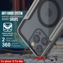 Cargar imagen en el visor de la galería, Punkcase iPhone 15 Pro Max Armor Stealth MAG Defense Case Funda protectora multicapa de grado militar [Gris-Negro]

 La funda Punkcase iPhone 15 Pro Max Armor Stealth MAG Defense es una cubierta protectora de grado militar de múltiples capas [Gris-Negro].
