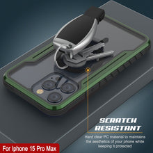 Cargar imagen en el visor de la galería, Punkcase iPhone 15 Pro Max Armor Stealth MAG Defense Case es una funda protectora de grado militar con capa múltiple [verde oscuro].
