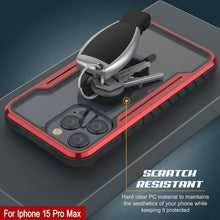 Cargar imagen en el visor de la galería, Funda protectora Punkcase Armor Stealth MAG Defense para iPhone 15 Pro Max, de grado militar, con múltiples capas de cobertura [Rojo].
