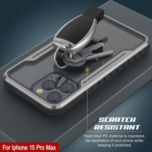 Cargar imagen en el visor de la galería, Punkcase iPhone 15 Pro Max Armor Stealth MAG Defense Case Funda protectora multicapa de grado militar [Gris-Negro]

 La funda Punkcase iPhone 15 Pro Max Armor Stealth MAG Defense es una cubierta protectora de grado militar de múltiples capas [Gris-Negro].
