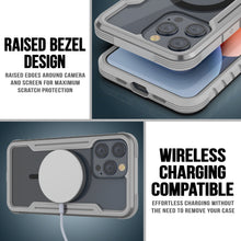 Cargar imagen en el visor de la galería, Carcasa protectora Punkcase Armor Stealth MAG Defense resistente para iPhone 15 Pro Max, de grado militar y con múltiples capas de protección [Gris].
