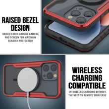 Cargar imagen en el visor de la galería, Funda protectora Punkcase Armor Stealth MAG Defense para iPhone 15 Pro Max, de grado militar, con múltiples capas de cobertura [Rojo].
