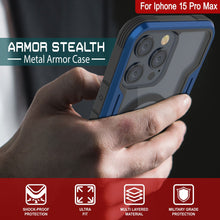 Cargar imagen en el visor de la galería, Punkcase iPhone 15 Pro Max Armadura Stealth MAG Defensa Funda Protectora de Grado Militar con Capa Múltiple [Azul Marino].
