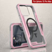 Cargar imagen en el visor de la galería, Estuche de protección Punkcase iPhone 15 Pro Max Armor Stealth MAG Defense, grado militar, cubierta multicapa protectora [Color oro rosa]
