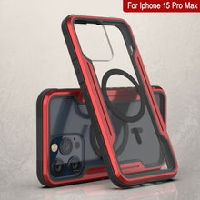 Cargar imagen en el visor de la galería, Funda protectora Punkcase Armor Stealth MAG Defense para iPhone 15 Pro Max, de grado militar, con múltiples capas de cobertura [Rojo].
