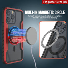 Cargar imagen en el visor de la galería, Funda protectora Punkcase Armor Stealth MAG Defense para iPhone 15 Pro Max, de grado militar, con múltiples capas de cobertura [Rojo].
