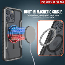Cargar imagen en el visor de la galería, Punkcase iPhone 15 Pro Max Armor Stealth MAG Defense Case Funda protectora multicapa de grado militar [Gris-Negro]

 La funda Punkcase iPhone 15 Pro Max Armor Stealth MAG Defense es una cubierta protectora de grado militar de múltiples capas [Gris-Negro].
