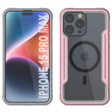Cargar imagen en el visor de la galería, Estuche de protección Punkcase iPhone 15 Pro Max Armor Stealth MAG Defense, grado militar, cubierta multicapa protectora [Color oro rosa]

