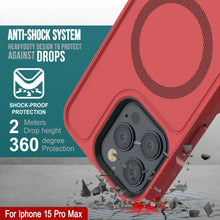Cargar imagen en el visor de la galería, Cubierta PunkCase para iPhone 15 Pro Max, Serie Spartan 2.0, Transparente, Resistente y Resistente con Protector de Pantalla Incorporado [rojo]
