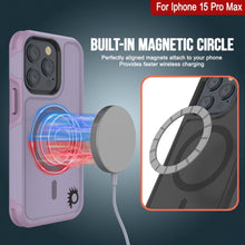 Cargar imagen en el visor de la galería, Funda PunkCase para iPhone 15 Pro Max, [Serie Spartan 2.0] Cubierta resistente transparente de servicio pesado con protector de pantalla incorporado [lila]
