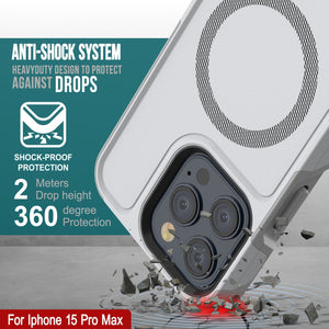 Funda para iPhone 15 Pro Max PunkCase, Serie Spartan 2.0, Cubierta Resistente Transparente de Alta Protección con Protector de Pantalla Incorporado [blanco]