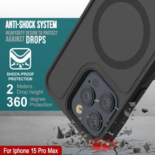Cargar imagen en el visor de la galería, Funda PunkCase iPhone 15 Pro Max, [Serie Spartan 2.0] Funda Transparente Resistente y Robusta con Protector de Pantalla Incorporado [Negro]
