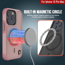 Cargar imagen en el visor de la galería, Funda PunkCase para iPhone 15 Pro Max, Serie Spartan 2.0, cubierta transparente resistente y resistente, con protector de pantalla incorporado [rosa]
