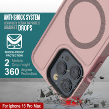 Cargar imagen en el visor de la galería, Funda PunkCase para iPhone 15 Pro Max, Serie Spartan 2.0, cubierta transparente resistente y resistente, con protector de pantalla incorporado [rosa]
