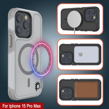 Cargar imagen en el visor de la galería, Funda para iPhone 15 Pro Max PunkCase, Serie Spartan 2.0, Cubierta Resistente Transparente de Alta Protección con Protector de Pantalla Incorporado [blanco]
