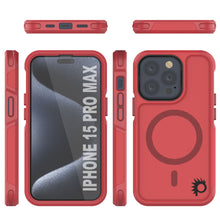 Cargar imagen en el visor de la galería, Cubierta PunkCase para iPhone 15 Pro Max, Serie Spartan 2.0, Transparente, Resistente y Resistente con Protector de Pantalla Incorporado [rojo]
