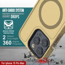 Cargar imagen en el visor de la galería, Funda PunkCase para iPhone 15 Pro Max, Serie Spartan 2.0, resistente transparente, cubierta robusta con protector de pantalla incorporado [amarillo]
