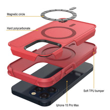 Cargar imagen en el visor de la galería, Cubierta PunkCase para iPhone 15 Pro Max, Serie Spartan 2.0, Transparente, Resistente y Resistente con Protector de Pantalla Incorporado [rojo]
