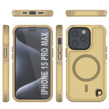 Cargar imagen en el visor de la galería, Funda PunkCase para iPhone 15 Pro Max, Serie Spartan 2.0, resistente transparente, cubierta robusta con protector de pantalla incorporado [amarillo]

