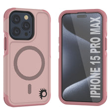 Cargar imagen en el visor de la galería, Funda PunkCase para iPhone 15 Pro Max, Serie Spartan 2.0, cubierta transparente resistente y resistente, con protector de pantalla incorporado [rosa]
