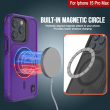 Load image into Gallery viewer, Funda PunkCase para iPhone 15 Pro Max, serie Spartan 2.0, resistente y transparente, con protector de pantalla incorporado [color morado].
