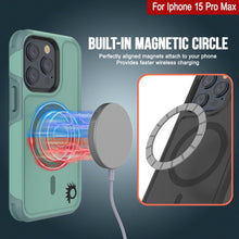 Cargar imagen en el visor de la galería, Funda PunkCase iPhone 15 Pro Max, [Serie Espartana 2.0], Cubierta Transparente Resistente y Duradera con Protector de Pantalla Incorporado [azul verdoso]
