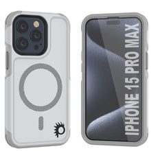 Cargar imagen en el visor de la galería, Funda para iPhone 15 Pro Max PunkCase, Serie Spartan 2.0, Cubierta Resistente Transparente de Alta Protección con Protector de Pantalla Incorporado [blanco]
