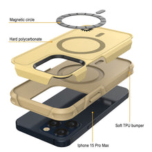 Cargar imagen en el visor de la galería, Funda PunkCase para iPhone 15 Pro Max, Serie Spartan 2.0, resistente transparente, cubierta robusta con protector de pantalla incorporado [amarillo]
