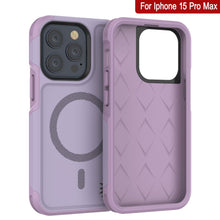 Cargar imagen en el visor de la galería, Funda PunkCase para iPhone 15 Pro Max, [Serie Spartan 2.0] Cubierta resistente transparente de servicio pesado con protector de pantalla incorporado [lila]
