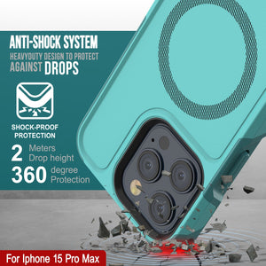 Funda PunkCase para iPhone 15 Pro Max, Serie Spartan 2.0, cubierta clara resistente y de gran resistencia con protector de pantalla incorporado [Azul]