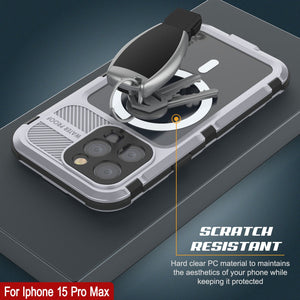 iPhone 15 Pro Max Metal Extreme 2.0 Series Aluminum Waterproof Case IP68 con Protector de Pantalla Incorporado [Blanco]