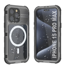 Cargar imagen en el visor de la galería, Funda resistente al agua de aluminio de la serie 2.0 Metal Extreme para iPhone 15 Pro Max con protector de pantalla incorporado [Color plata] IP68.
