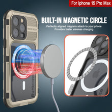 Cargar imagen en el visor de la galería, iPhone 15 Pro Max Metal Extreme 2.0 Series Funda impermeable de aluminio IP68 con protector de pantalla incorporado [Dorado]
