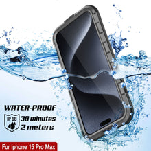 Cargar imagen en el visor de la galería, Funda resistente al agua de aluminio de la serie 2.0 Metal Extreme para iPhone 15 Pro Max con protector de pantalla incorporado [Color plata] IP68.
