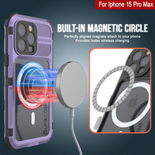 Cargar imagen en el visor de la galería, iPhone 15 Pro Max Metal Extreme 2.0 Series Aluminum Waterproof Case IP68 W/Buillt in Screen Protector [Purple]
Funda resistente al agua de aluminio de la serie Metal Extreme 2.0 para iPhone 15 Pro Max con IP68 y protector de pantalla incorporado [Morado]
