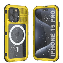 Load image into Gallery viewer, iPhone 15 Pro Metal Extreme 2.0 Series Aluminum Waterproof Case IP68 con protector de pantalla incorporado [Amarillo]
