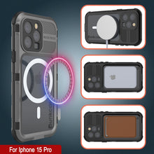 Cargar imagen en el visor de la galería, iPhone 15 Pro Metal Extreme 2.0 Serie Estuche de Aluminio Resistente al Agua IP68 con Protector de Pantalla Incorporado [Plata]
