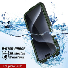 Load image into Gallery viewer, iPhone 15 Pro Metal Extreme 2.0 Series Aluminum Waterproof Case IP68 con Protector de Pantalla Incorporado [Verde Oscuro]

