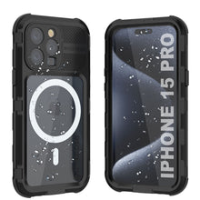Load image into Gallery viewer, iPhone 15 Pro Metal Extreme 2.0 Serie Funda de Aluminio Impermeable IP68 con Protector de Pantalla Incorporado [Negro]
